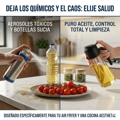 DuoChef® | Pack de 2 dispensadores de aceite, spray y vertedor