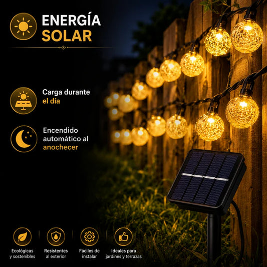 EcoLuz Pro™ | Guirnalda solar de 3 metros